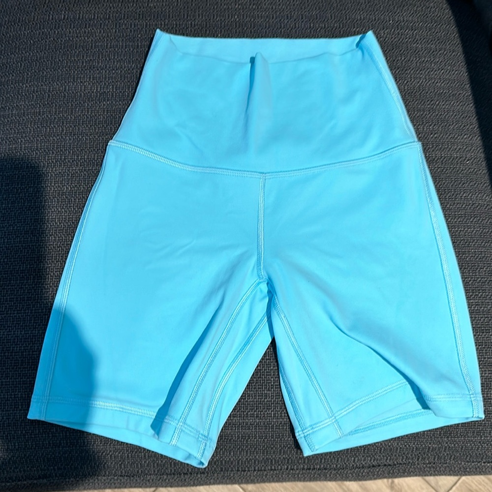 Lululemon 6” Align Biker Shorts, Cyan Blue, Size 2